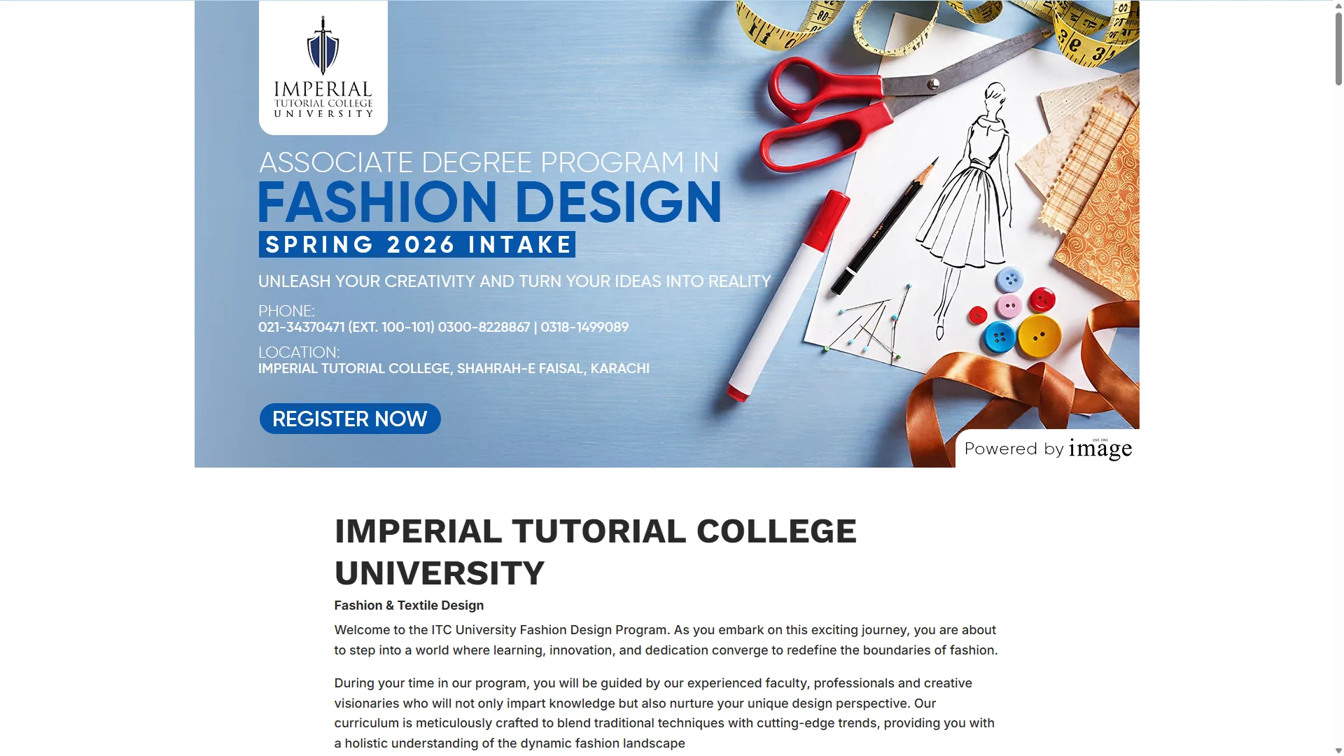 ITC University website screenshot